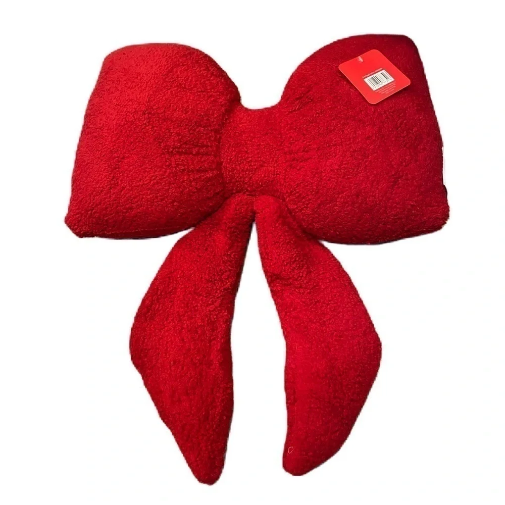 Red Bow Throw Pillow NEW Christmas Tik Tok Viral Decor